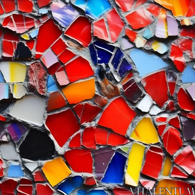 Colorful Glass Mosaic on White Background AI Image
