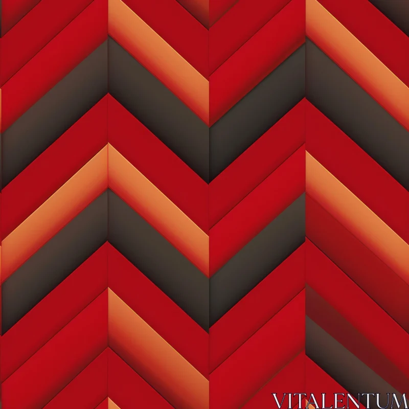 Herringbone Geometric Pattern with Red, Orange, and Black Stripes AI Image