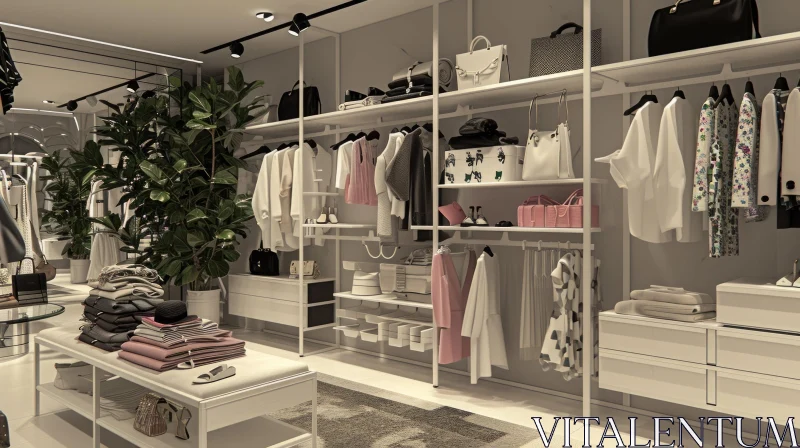 Modern Clothing Store with Minimalist Design AI Image