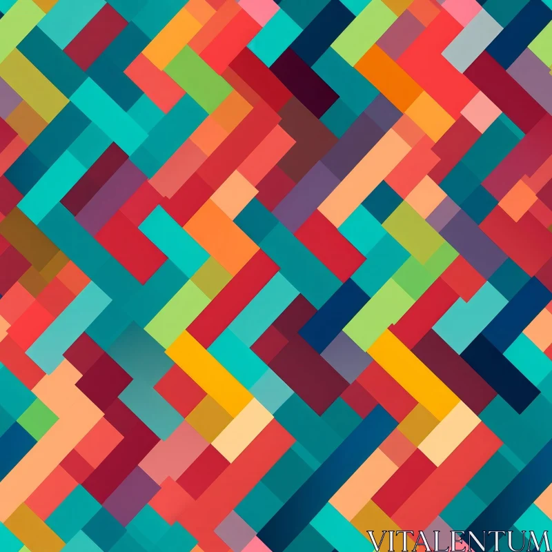 Multicolored Geometric Herringbone Pattern for Graphic Design AI Image