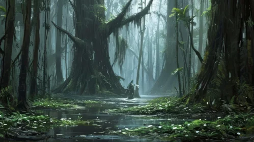 Mystical Jungle Swamp Digital Painting