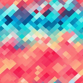 Pixelated Diamond Pattern - Colorful Seamless Design