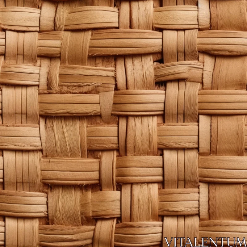 Woven Straw Mat Texture Close-Up AI Image