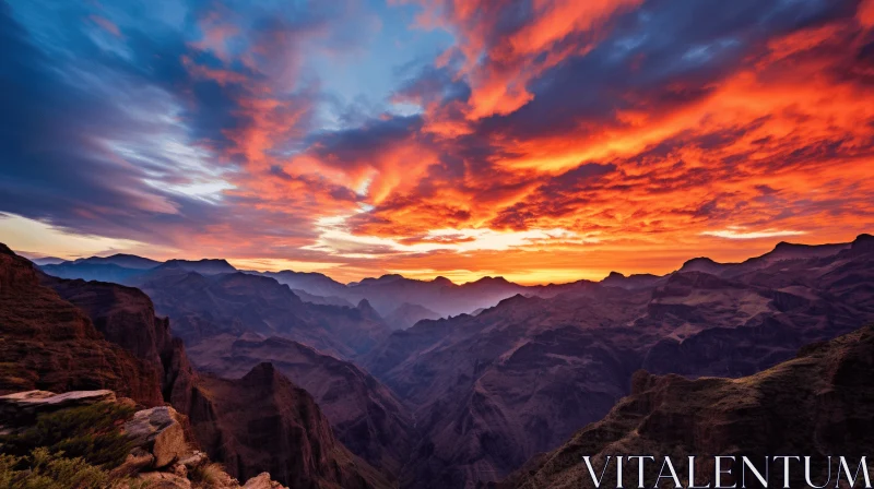 Captivating Sunset Over Majestic Mountains | Sublime Wilderness AI Image