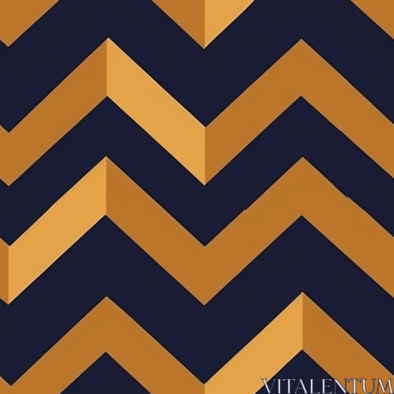 Dark Blue and Gold Chevron Zigzag Pattern AI Image
