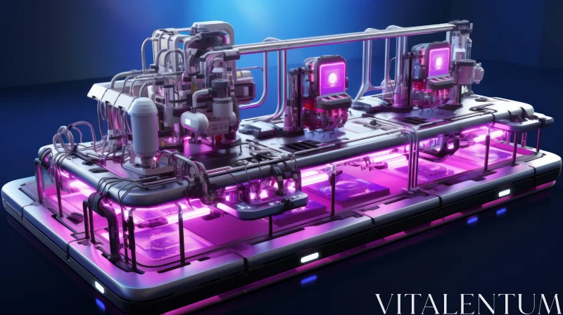 Futuristic Laboratory Machine with Pink Liquid AI Image