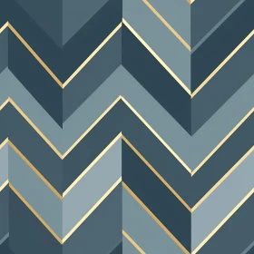 Modern Geometric Blue and Gold Striped Pattern