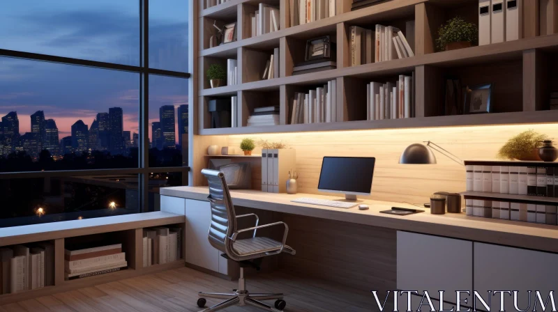 AI ART Modern Home Office Interior Design