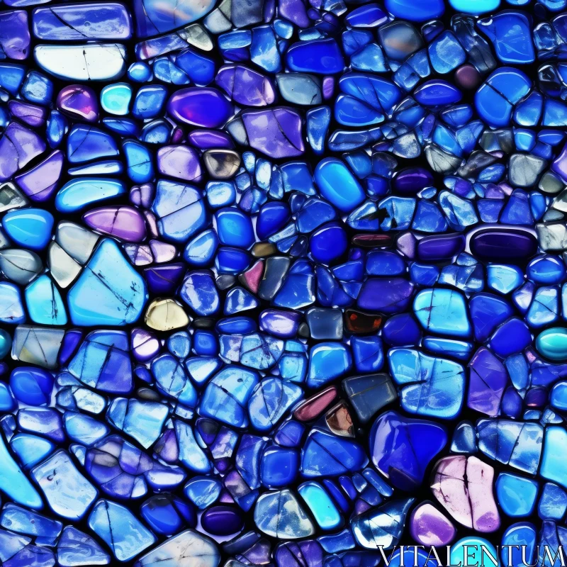 Tranquil Blue and Purple Pebbles Texture AI Image