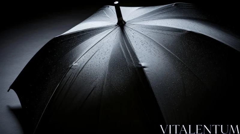 Black Umbrella with Water Drops - Abstract Photography AI Image