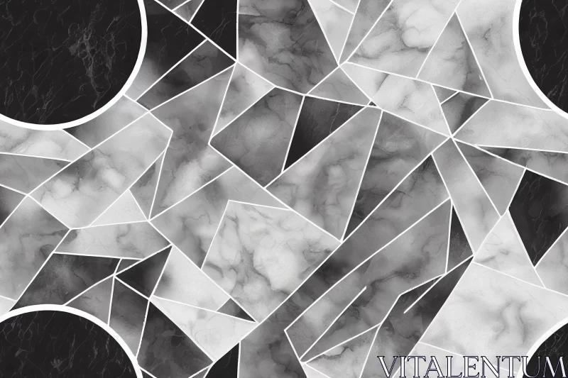 Captivating Black and White Marble Artwork | Abstract Geometric Design AI Image