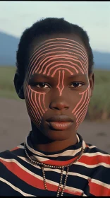 Captivating Portrait of an African Tribeswoman with Tribal Designs