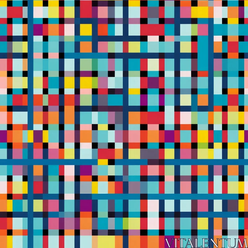 Colorful Geometric Squares Pattern AI Image