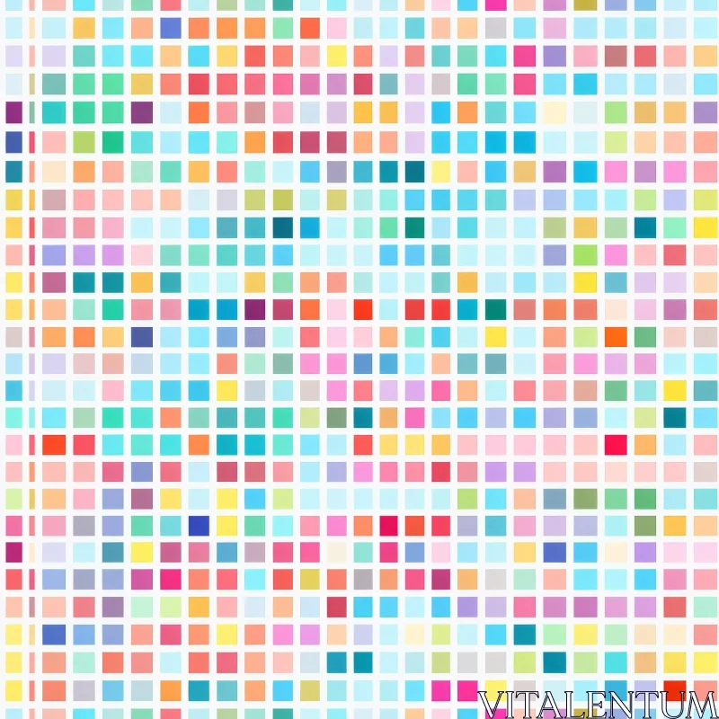 AI ART Colorful Square Mosaic Pattern - Abstract Art