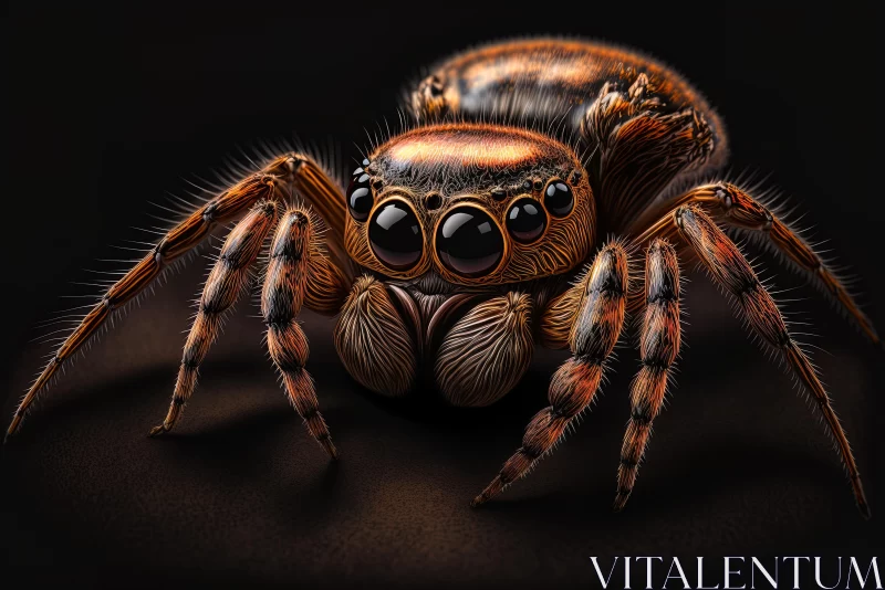 Illustration of a Spider with Brown Eyes | Realistic Detailing AI Image