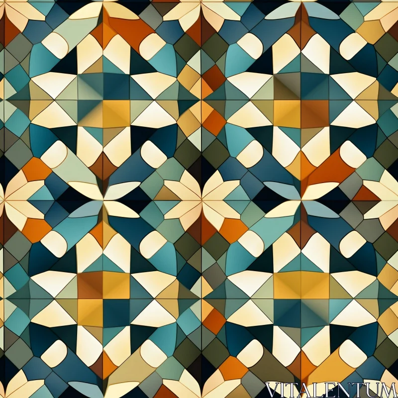 Blue, Green, and Orange Geometric Pattern AI Image