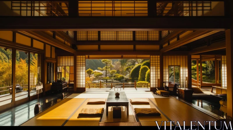 AI ART Tranquil Japanese House with Garden View | Traditional Decor