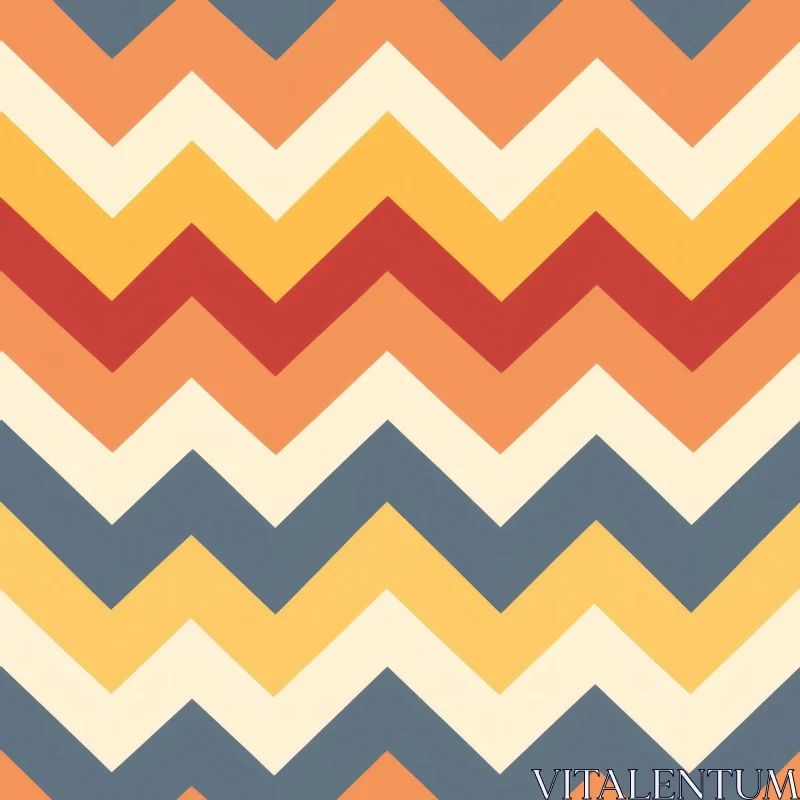 Retro 70s Chevrons Pattern - Seamless Vector Design AI Image