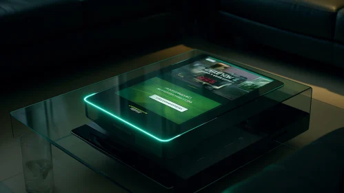 Sleek Glass Coffee Table with Built-In Touchscreen
