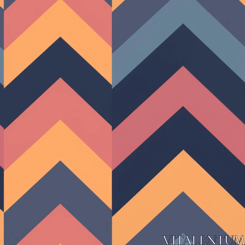 Chevron Geometric Pattern in Blue, Pink, Yellow AI Image