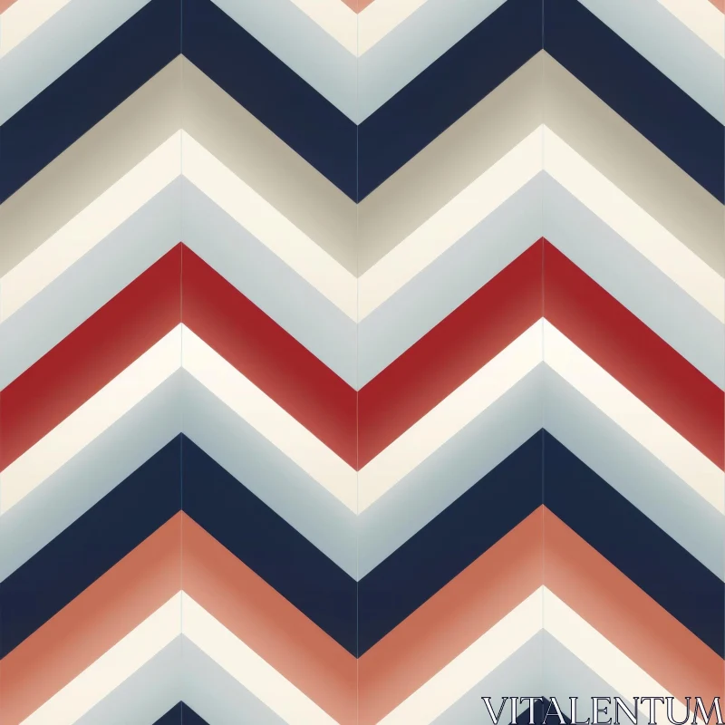 Chevron Stripes Pattern in Red, Blue, and White AI Image