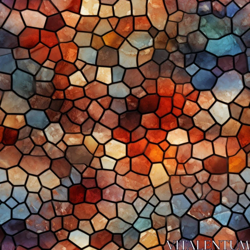 Colorful Mosaic Texture for Website Background or Fabric Print AI Image