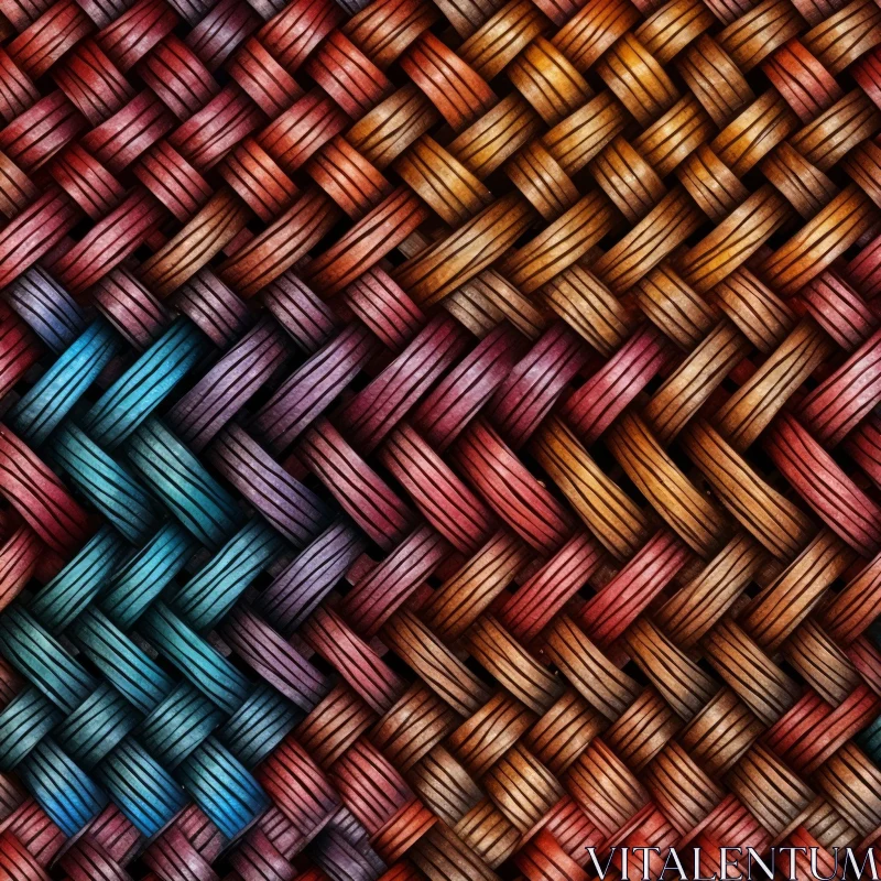 Colorful Wicker Basket Texture AI Image