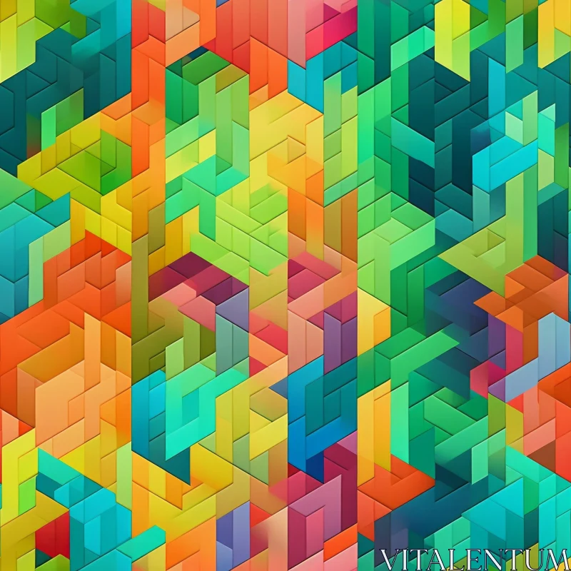 AI ART Colorful Abstract Geometric Pattern - Energizing Design