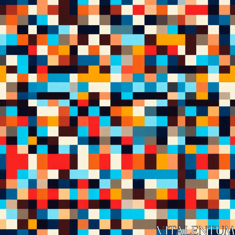 Colorful Pixelated Pattern Design AI Image