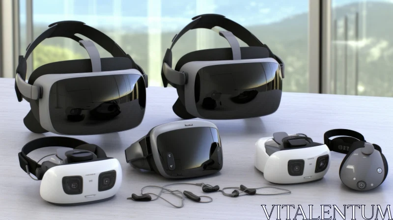 Cutting-Edge Virtual Reality Headsets and Accessories AI Image