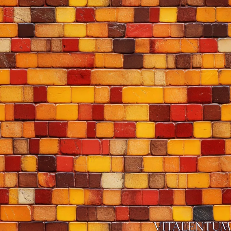 Orange Shades Brick Wall Texture AI Image