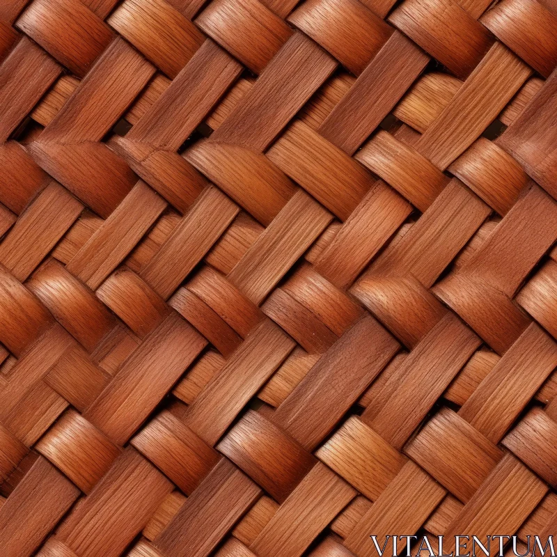 Brown Wicker Basket Texture - Close-Up View AI Image
