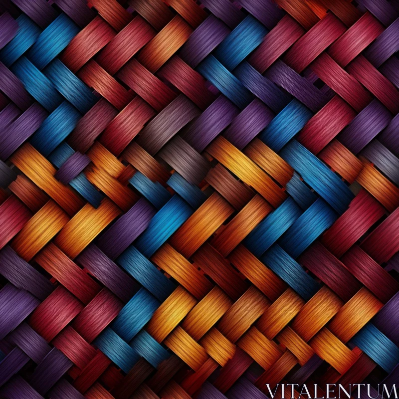 Colorful Basketweave Texture Pattern for Websites and Fabric Prints AI Image
