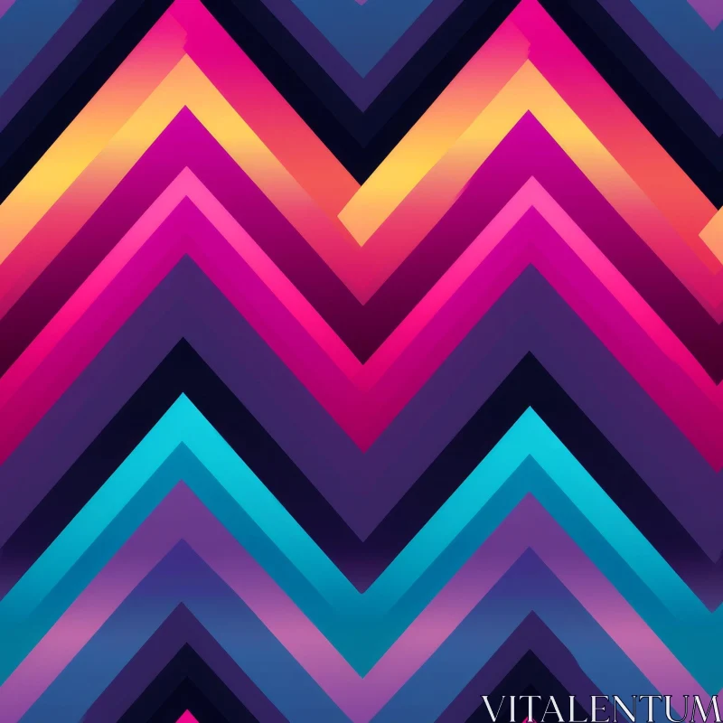 Colorful Chevron Zigzag Pattern on Black Background AI Image