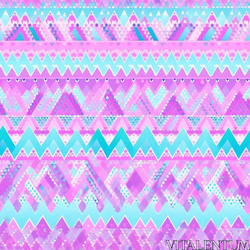 Colorful Geometric Shapes Pattern on Light Pink Background AI Image