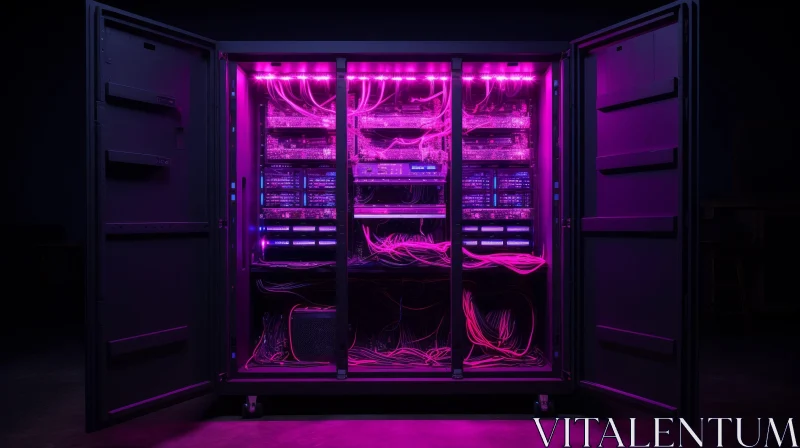 Dark and Mysterious Server Room Photography AI Image