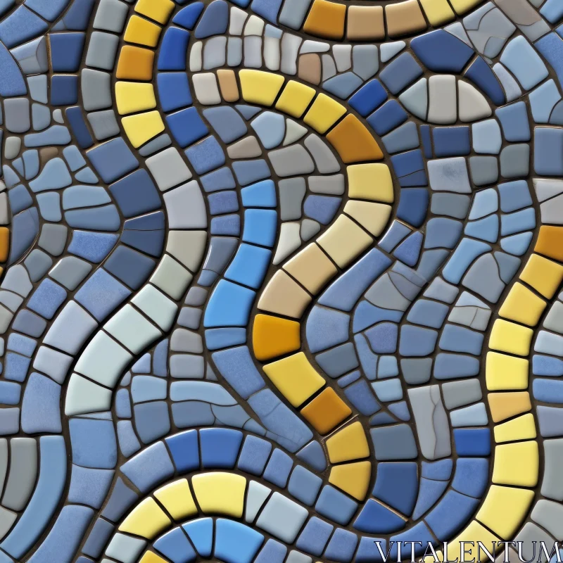 Interlocking Circle Mosaic Tiles AI Image