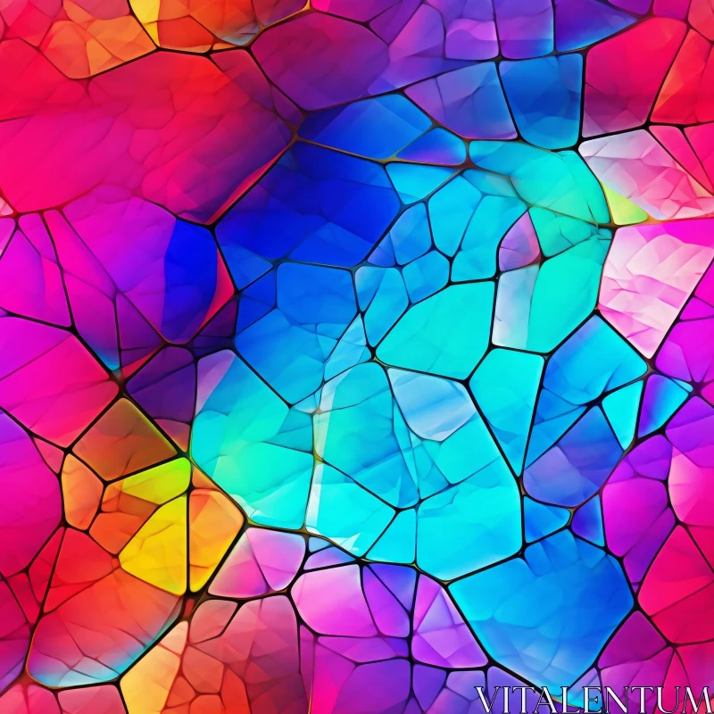 Colorful Mosaic Glass Art AI Image