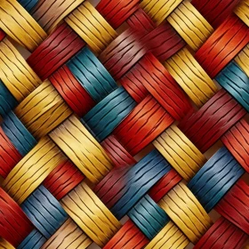 Colorful Wicker Basket Seamless Pattern for Backgrounds