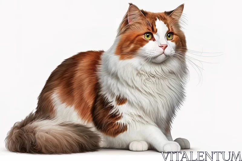 Exquisite Realistic Cat Drawing with Hyper-Detailed Rendering AI Image