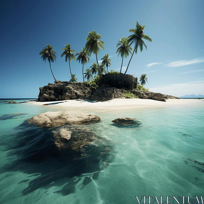 Tranquil Island: A Captivating Vray Tracing Masterpiece AI Image