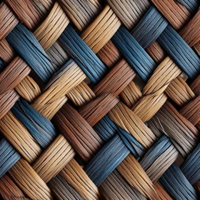Woven Straw Mat Texture Close-up