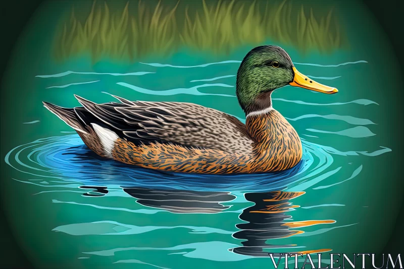 Captivating Duck Painting - Realistic Hyper-Detailed Artwork AI Image