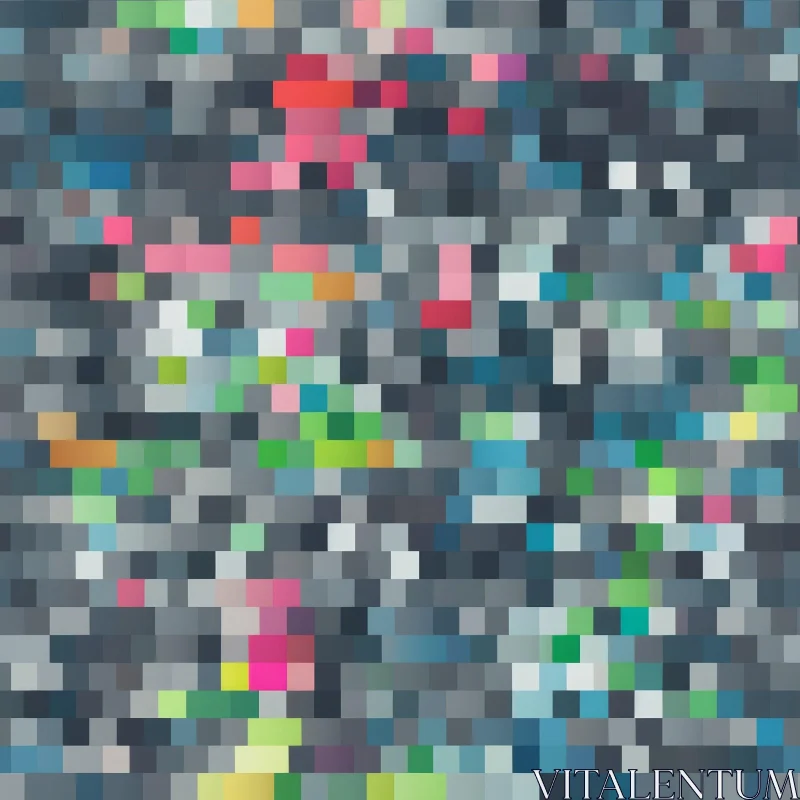 Pixelated Mosaic Chaos - Abstract Colorful Texture AI Image