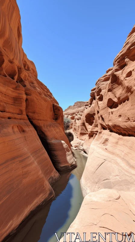 Captivating River in Desert Canyon | Nature Wonders AI Image