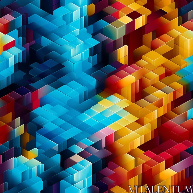 AI ART Colorful 3D Cube Pattern for Background & Texture Use