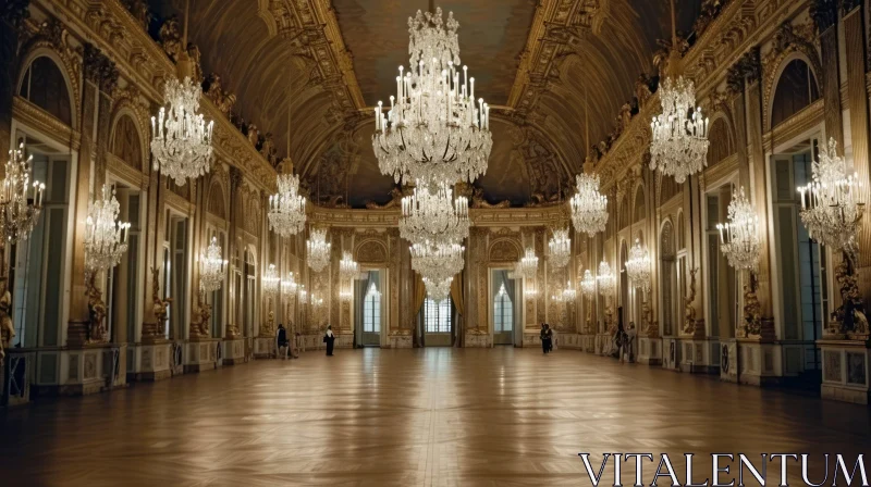 AI ART Elegance and Opulence: A Magnificent Hall with Marble Columns