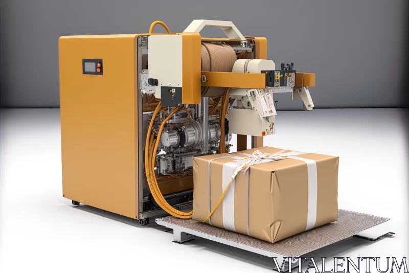 Machine Converting Packages into Packages - Photorealistic Art Installation AI Image