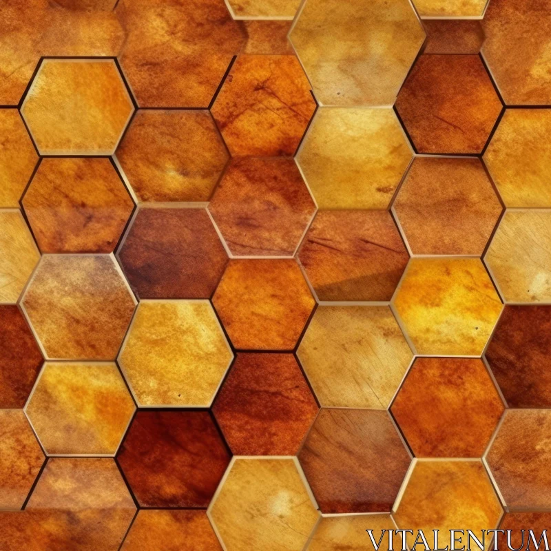 AI ART Wooden Hexagon Pattern - Light Brown with Dark Spots