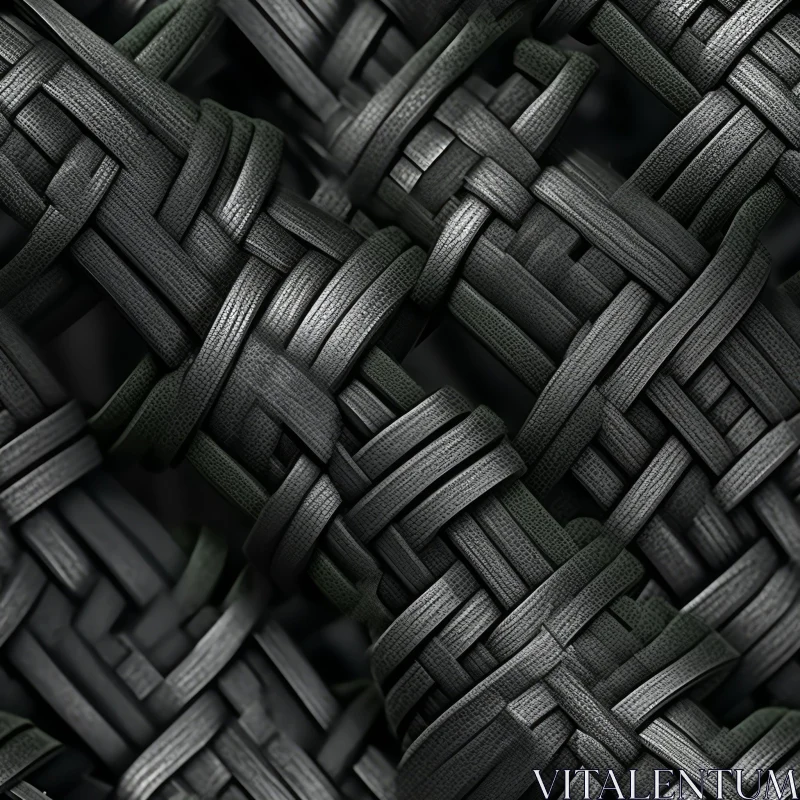Black and Gray Basket-Weave Fabric Pattern AI Image